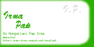 irma pap business card